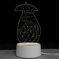 Lampe de table USB personnalisée en acrylique pour enfants, lampe de table avec culot à LED, veilleuse d'animation à illusion 3D, vente en gros
