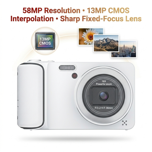 Cameras 4K Professional Digital 58MP Dual Lens 2.7K Auto Focus 8X Zoom 128GB IPS LCD Anti-Shake Vlogging Camera