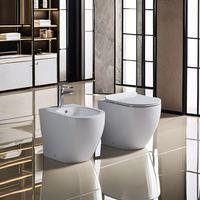Robinet de chasse d'eau en céramique deux pièces monté au sol Wc Toilette chinoise de luxe