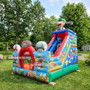 Château gonflable commercial d'extérieur pour enfants et tout-petits, avec toboggan et motif de dessin animé, idéal pour les fêtes - Product Image 3