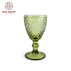 Calici da Vino Vintage in Cristallo Colorato Ambrato con Stelo Spesso, 300ml, Lussuosi, OEM, per Matrimoni, Banchetti e Hotel - Product Image 3