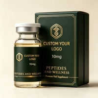 Ampoule de peptides avec étiquette en feuille d'argent, PET transparent, 3 ml, 5 ml, 10 ml, usage de recherche uniquement