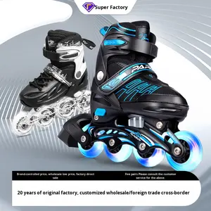 Patins à roulettes professionnels Little Champion <span class=keywords><strong>pour</strong></span> débutants, adultes, garçons et filles, avec coque en maille PU, roues en polyuréthane, extra-larges - Product Image 1