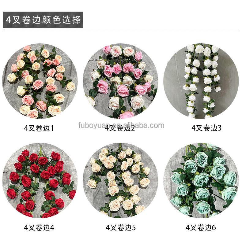 #8 Fleurs roses recourbées à suspendre au mur
