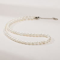 Collier de perles d'eau douce naturelles fines pour femmes, été, argent sterling 925, collier à perles, chaîne de clavicule, bijoux