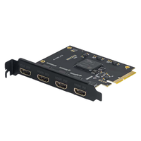 Carte de capture vidéo HD PCI-E 4 canaux SDI 1080p OBS Vmix Wirecast Streaming pour Windows pour PC Ordinateur Moniteur Jeu
