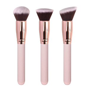 Brocha Profesional para Base de Maquillaje, Cerdas Densas y Suaves, Virola en Oro Rosa, Mango Negro, Herramienta para Difuminar - Product Image 5