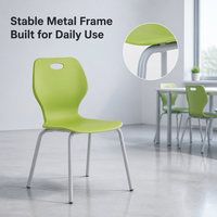 Chaise d'appoint empilable en PP et fibre de verre, dossier ergonomique profilé, 6 couleurs, structure en acier, pour salle de conférence et de formation, OEM en gros