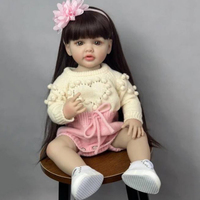 Poupée bébé reborn de 55 cm, jouets pour filles avec de longs cheveux, bébé nouveau-né réaliste simulé pour les enfants, cadeaux, accessoires de jeu d'imitation