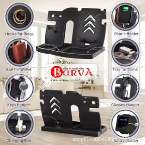 Soporte para teléfono y tableta de bambú y madera, soporte de carga para teléfono, organizador de escritorio multifuncional - Product Image 1