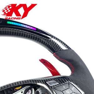 พวงมาลัยคาร์บอนไฟเบอร์แบบกำหนดเองพร้อมจอ LED สำหรับรถเบนซ์ AMG W204 สำหรับ Mercedes Benz AMG W205 W212 W213 W217 W218 CLS GLC - Product Image 2