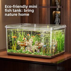 Beginners <span class=keywords><strong>aquarium</strong></span>, anti-val, milieuvriendelijk, transparant, rechthoekig, voor thuis, woonkamer, kleine goudvis, schildpad <span class=keywords><strong>aquarium</strong></span> - Product Image 3