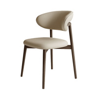 Chaise de salle à manger moderne minimaliste en bois avec dossier rembourré, chaise d'appoint de luxe léger, mobilier en noyer et chêne pour la maison, l'hôtel et le restaurant
