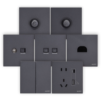 Interruptor de Pared con Sensor de Sonido y Luz BOGE Serie B, Duradero, de Alta Calidad, PC 220-250V, Gris Oscuro, para Uso Doméstico
