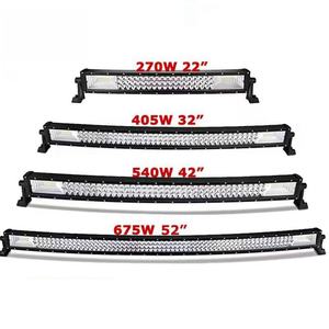 ไฟ LED แบบโค้ง Super Bright ขนาด 22/32/42/52 นิ้ว 2/3 แถว  แบบ Flood Combo Beam 12-60V 270W สำหรับรถ/รถบรรทุก - Product Image 1
