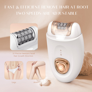 Épilateur rechargeable 2 en 1 Type-C en acier inoxydable avec brosse nettoyante pour le visage pour femmes - Product Image 4