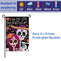 Drapeau de jardin double face personnalisé pour Halloween, 12*18 pouces, décoration extérieure effrayante pour la maison et le jardin