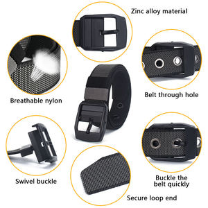 Custom Vintage Nylon cinto tático para homens com durável giratória liga fivela ajustável Fit 2-Sided cor switchable - Product Image 4