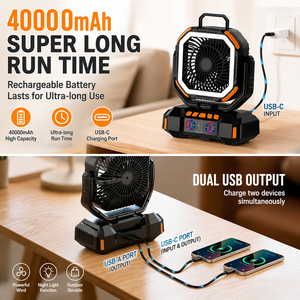 <span class=keywords><strong>Ventilatore</strong></span> da Campeggio Ricaricabile Solare F22S da 40000mAh <span class=keywords><strong>con</strong></span> Telecomando, <span class=keywords><strong>Luce</strong></span> LED e Funzionamento Silenzioso per Auto e Camper - Product Image 3