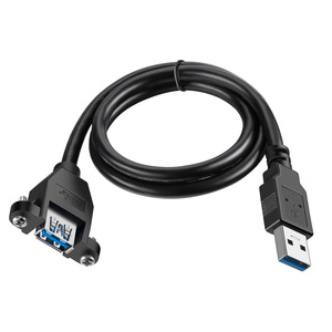 Usb 3.0 Extension Cable Male To Female Adapter Black Flexible With <b>Screw</b> Base <b>Copper</b> Wire - Product Image 3