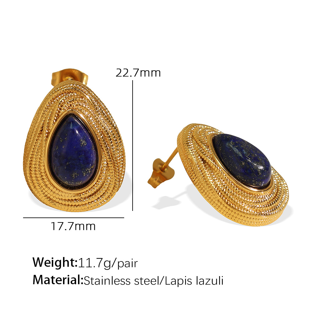 EH805 Boucles d'oreilles en or et lapis-lazuli