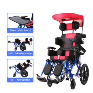 Silla para niños discapacitados de aleación de aluminio con respaldo alto, carrito para Cerebral parálisis, sillas de ruedas para bebés para niños con parálisis Cerebral - Product Image 2