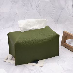 Boîte à mouchoirs durable en similicuir, porte-serviettes élégant pour la décoration de la maison, organiseur de mouchoirs imperméable pour les essentiels de bureau à domicile - Product Image 3