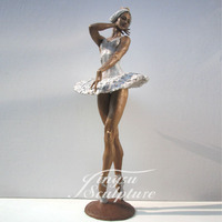 Escultura de Bronce Antigua de Alta Calidad, Tamaño Real, de una Bailarina Desnuda, con Técnica de Fundición, para Decoración Pública