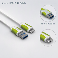 Câble de données OEM DDM Micro USB 3.0 haute vitesse avec blindage tressé et gaine en PVC, 20 cm, charge rapide 3A pour téléphones portables, appareils photo et ordinateurs