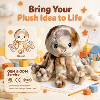Nouveaux produits : Peluche pieuvre électrique multifonctionnelle à détection tactile, enregistrement et lecture, chantante, jouets animaux en peluche mignons