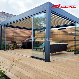 Fabrieksgroothandel waterdichte gazebo buitenpergola met glazen deuren voor zwembad - Product Image 2