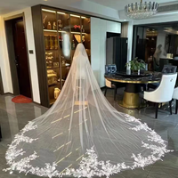 LUOXIN-voile de mariage Long en Satin Simple avec peigne à cheveux, dernière collection