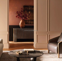 MINYU 2025 Buffet en bois massif de chêne de luxe avec plateau en marbre naturel, style moderne antique, armoires pour salle à manger et salon