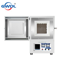 Four à moufle GWL-XAD 1200 de type compact avec écran tactile, certifié CE, personnalisable, équipement de chauffage de laboratoire pour matériaux
