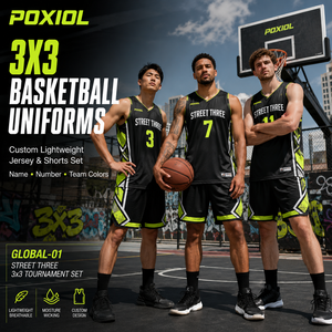 Set Jersey dan Celana Pendek Basket 3x3 Custom Print, Bernapas, Menyerap Keringat, Ringan, Cepat Kering, 100% Poliester untuk Jalanan - Product Image 1