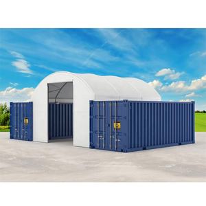 Abri de garage en métal robuste à double treillis pour conteneur, avec mur arrière et auvent en bois traité sous pression - Product Image 3