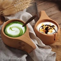 Tasse à lait Vintage nordique, avec Logo personnalisé, biodégradable, bodum thule, cadeau naturel, tasses de café en bois, réutilisables, fait à la main, tasse à thé