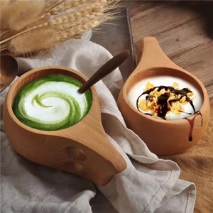 Tasse à lait Vintage nordique, avec Logo personnalisé, biodégradable, bodum thule, cadeau naturel, tasses de café en bois, réutilisables, fait à la main, tasse à thé - Product Image 5