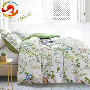 Wholesale Cotton hand feel printed bedsheet customized bedding set flower bed sheet Queen size