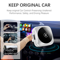 Adaptateur CarPlay Android Auto 2-en-1 filaire vers sans fil à commutation rapide par une seule touche, mini dongle ABS Plug and Play