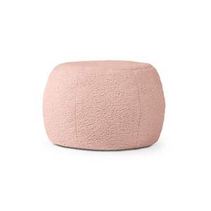 DB Jaxx Ellis Petit pouf en peluche faux-agneau rose pour décoration intérieure moderne - Product Image 1