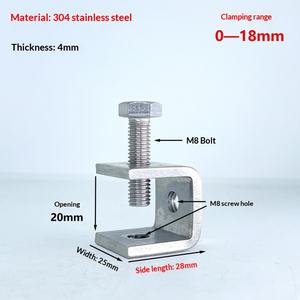 アイアンタイガークリップ C型 U型 Cu型 緊急固定 T型手ネジ ラックグレード304 - Product Image 6