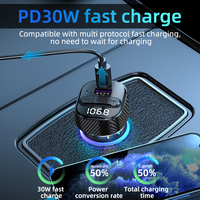 Le nouveau chargeur de voiture PD30w voiture usb modulateur lecteur mp3 mains libres mobile tf lecteur kit diffusion à distance fm émetteur récepteur