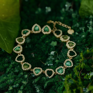 Heart Shape <b>Crystal</b> Rhinestone <b>Bracelet</b> PVD Gold Plated 316L Stainless Steel Sustainable Resistant Romantic Gift Fashion Jewelry - Product Image 3