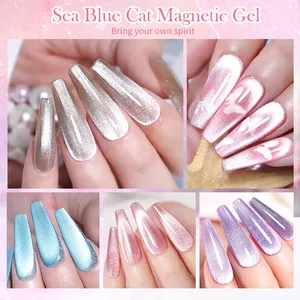 BORN PRETTY High Quality Hema Free 18 Colors Sea Bule Cat Eye Nail Gel Polish Collection Set With Color Chart