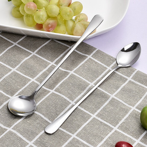 Stainless Steel Stirring <b>Spoon</b> Extra Long Handle <b>Coffee</b> <b>Spoon</b> For Travel Student Use Solid Color Eco Friendly - Product Image 2