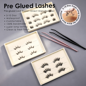 CE CPSR Pre-glued Strip Lashes Waterproof Fluffy Manga Lash Custom Sizes Curls Private Label <strong>Magnetic</strong> Packaging <strong>UK</strong> France - Product Image 1