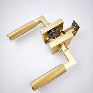 יוקרה אמריקאית קלאסית זהב, ידית ידית מנעול עץ ידיות דלת עץ מטפל ידיות דלת פנים מתכתי - Product Image 6