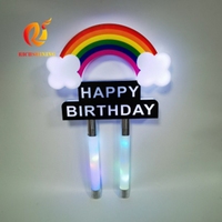 Letrero LED Personalizado Richshining con Logotipo, Mensaje de Feliz Cumpleaños, Letrero LED de Arcoíris para Servicio de Botellas en Bares y Clubs VIP
