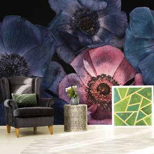 Papel tapiz fotográfico con flores de anémona azul y rosa papel de pared de <span class=keywords><strong>vinilo</strong></span> PVC - Product Image 4
